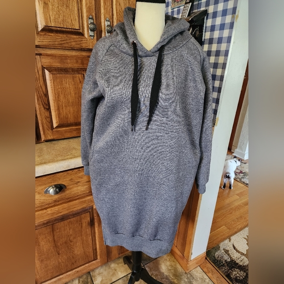 Nutexrol Fleece Hoodie Dress Gray Size S - Picture 4 of 10